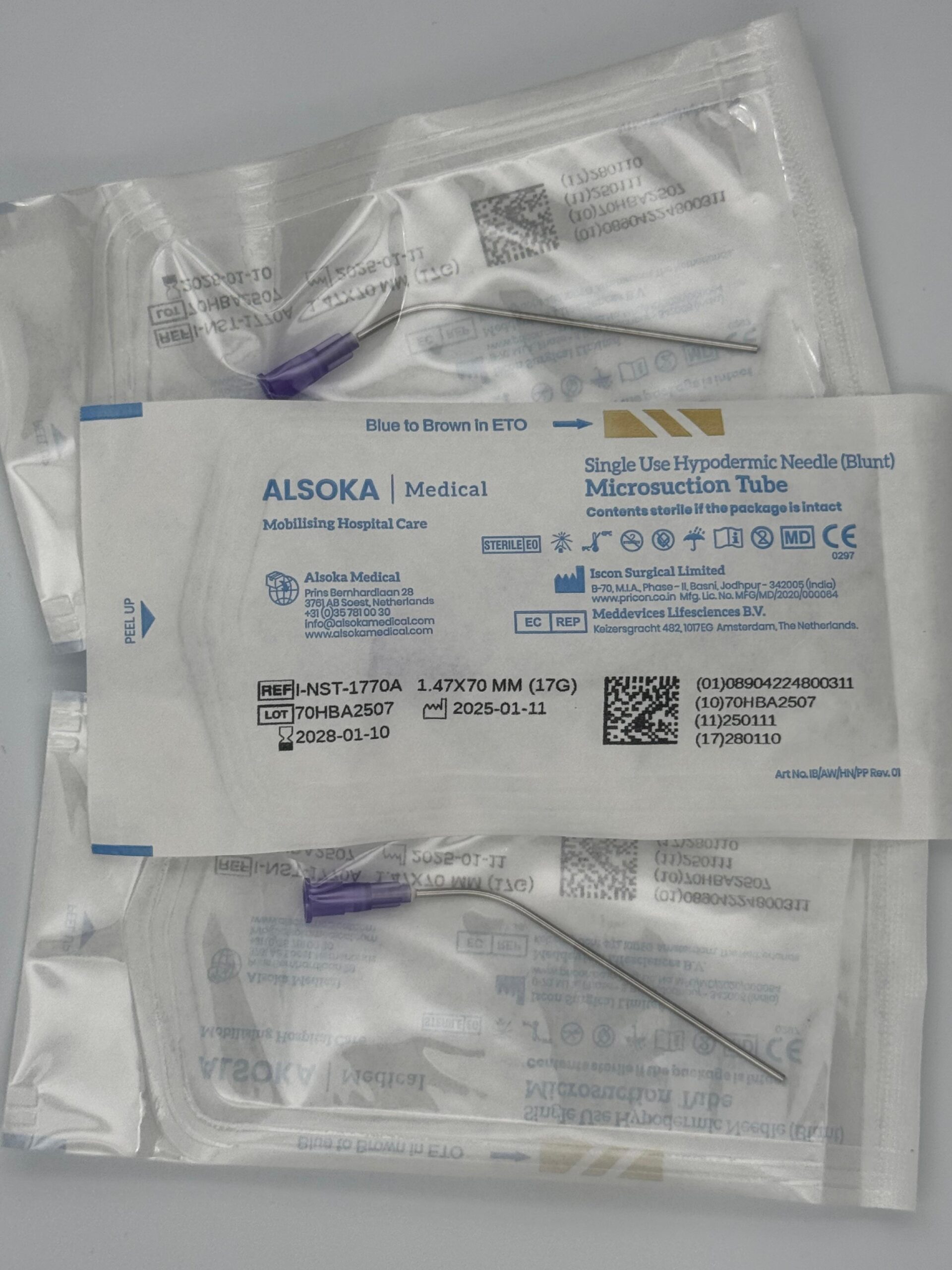 Ohrsaugschlauch - EXTRA KURZ, Durchmesser 1,5 mm (= klein), LILA (50 Stück) – Bild 7